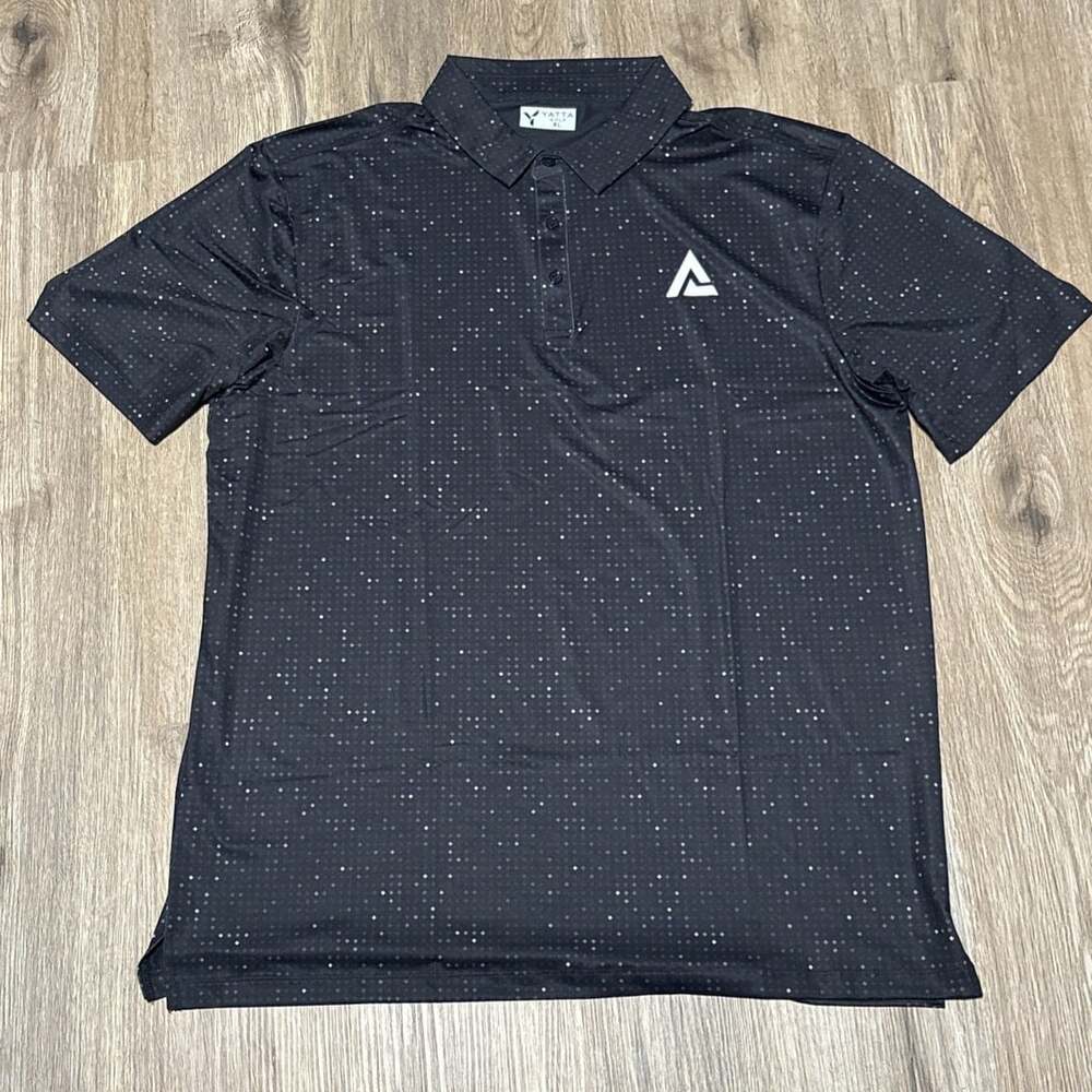 Yatta Golf Men's Performance Polo Shirt Stretch Black Think BIGGER Sz XL